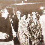 Bangabandhu Sheikh Mujibur Rahman, his daughter Sheikh Hasina, with his eldest son Sheikh Kamal and daughter-in-law Sultana Kamal on their wedding ceremony, July 14, 1975