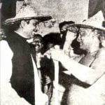 Artists adorn the head of Bangabandhu Sheikh Mujibur Rahman with farmers hat Gambhira, January 10, 1973